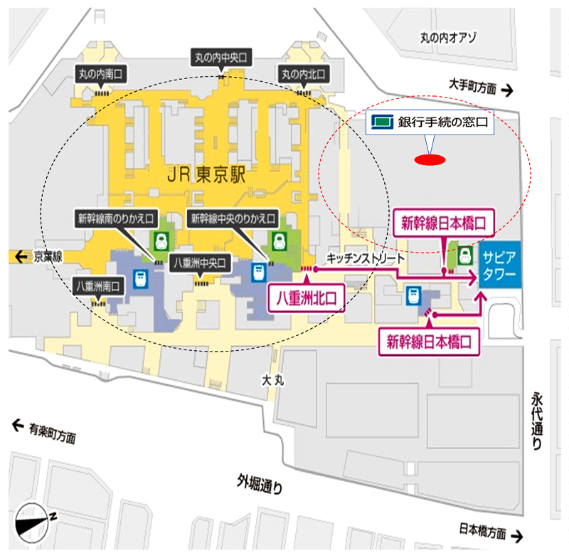 日本ＡＴＭ㈱「銀行手続の窓口」の地図