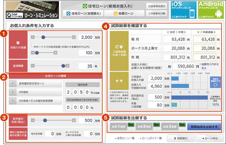 シミュレーション 住宅 ローン