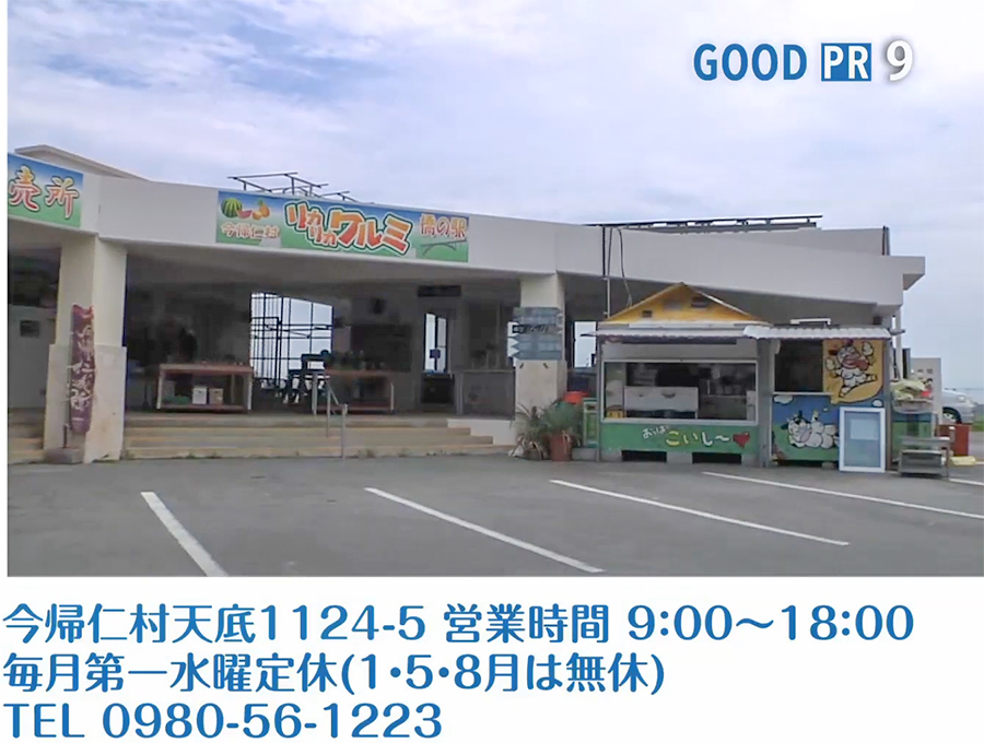 今帰仁村天底1124-5　営業時間 9:00〜18:00　毎月第一水曜定休（1・5・8月は無休）　TEL 0980-56-1223